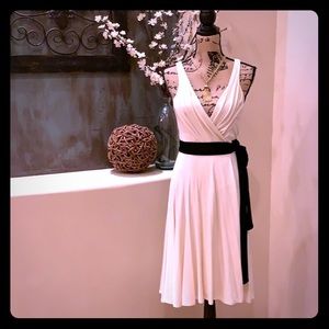 Diane Von Furstenberg Off-White and Black wrap dress